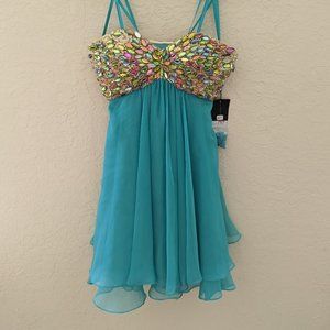 La Femme Cocktail 18697 Prom Formal Dress Size 0 Mermaid Fairy NWT